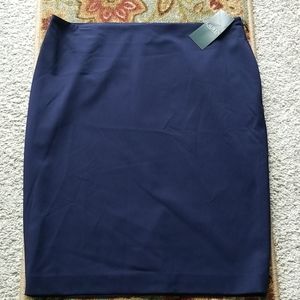 NWT Lauren Ralph Lauren Navy Straight Skirt 12